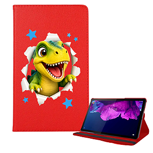 Capa Giratória Dinossauro Menino Infantil Personalizado p/ Samsung Tab S6 Lite 10.4