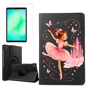 Kit Capa Infantil Menina Bailarina p/ Tablet Samsung Galaxy A11 8.7 - Película de Vidro