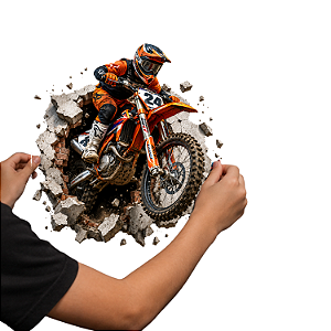 Adesivo Parede Quarto Menino Infantil Moto Motoqueiro 28cmx28cm  Premium Não Descola