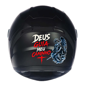 Adesivo Personalizado de Capacete a prova d'agua Masculino - Verniz Deus Guia