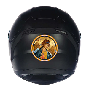Adesivo Capacete Moto Personalizado Arcanjo Religioso Prova D'agua Verniz Motociclista