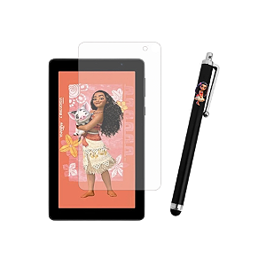 Kit Película + Caneta Personalizada Infantil Moana p/ Tablet Positivo Vision TAB 7