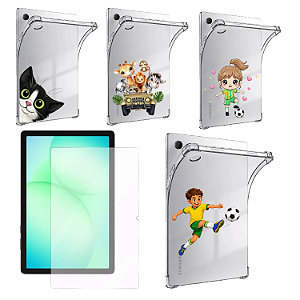 Capa Transparente Personalizado + Película p/ Tablet Samsung Galaxy A11 Plus