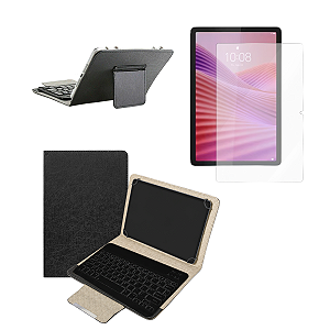 Kit Capa com Teclado + Película Hidrogel Premium p/ Tablet Lenovo Tab 10.1