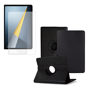 Kit Capa Giratória + Película Hidrogel Anti Impacto p/ Tablet Xiaomi Poco Pad M1 12.1