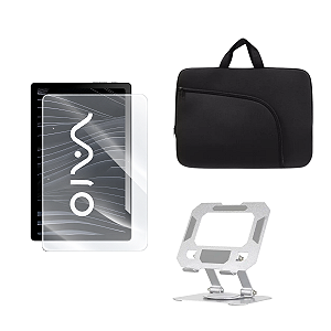 Kit Película Vidro + Suporte de Metal + Bolsa Luva p/ Tablet VAIO TL10 Tela 10.4