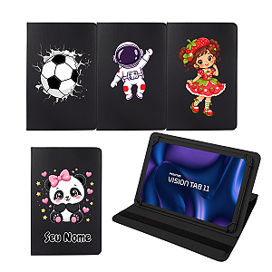 Capa Resistente Personalizada Infantil Giratória p/Tablet Vision Tab 11