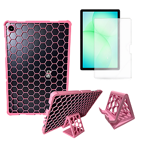 Capa Slim Colmeia + Película Vidro + Suporte p/ Tablet Samsung A11+ Plus