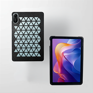 Capa para Tablet Xiaomi Redmi Pad 2  Respiravel Protetora Geometrica Triangular Preta