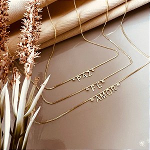 Colar Paz - Dourado - Antialérgico
