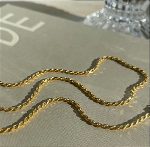Colar Choker Cordão Baiano - Dourado - Antialérgico