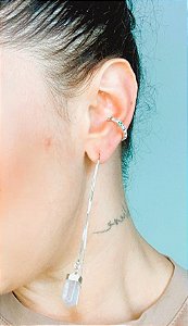 Piercing Encaixe Zircônias Coloridas - Prata - Antialérgico