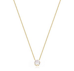 Colar Helena Ponto de Luz Zircônia e Ouro 18k