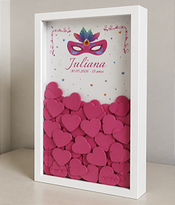 Quadro de assinaturas para aniversário/debutante - festa à fantasia