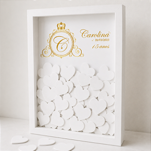 Quadro de assinaturas aniversário e debutante - tema realeza