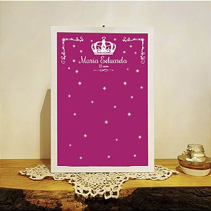 Quadro de assinaturas Debutante - Tema Princesa