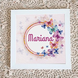 Quadro Infantil de Borboletas com Nome