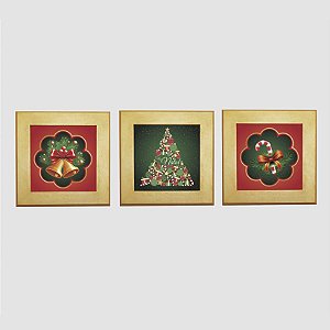 Kit com 3 Quadros decorativos tema Natal