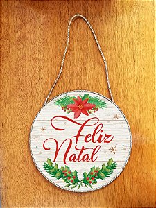 Placa Decorativa para Porta de Feliz Natal