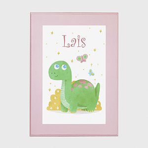 Quadro Infantil personalizado - dinossauro aquarelado