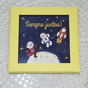 Quadro Infantil para irmãos tema Astronautas