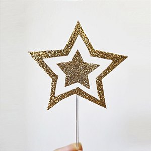 Topo para Docinhos - Brilha Estrelinha com transparência (4 Unidades)