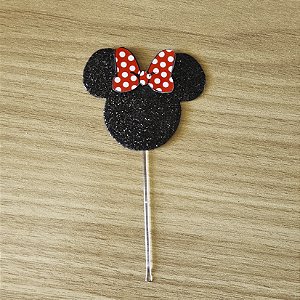 Topo para Docinhos - Minnie com brilho (6 Unidades)