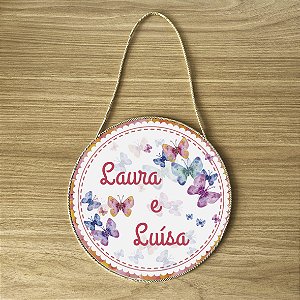 Placa para Porta da Maternidade tema Borboletas