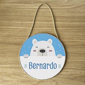 Placa para Porta da Maternidade tema Urso Polar