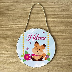 Placa para Porta da Maternidade tema Raposa