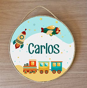 Placa para Porta da Maternidade tema Brinquedos - 25 cm