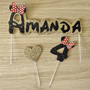 Topo para Bolo no tema Minnie