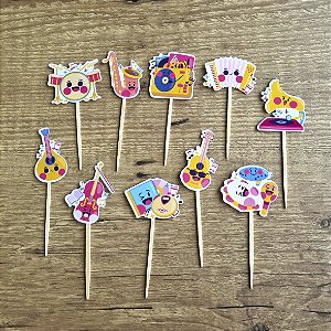Topo para Doces no tema Música (Instrumentos Musicais) - com 10 unidades