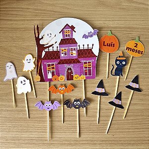 Kit para Festa Tema Halloween (topo de Bolo e de Docinhos)