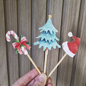Topo para Docinhos no tema Natal (com 12 Unidades)