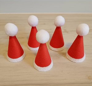Chapéu pequeno decorativo para doces ou mesa Tema Natal - com 15 unidades