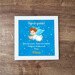 Quadro Infantil Prece ao Anjo da Guarda