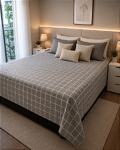 Cobredom Casal Leve Dupla Face Cobertor e Colcha Cobre-leito Estampado - 195 x 215 cm Homeland