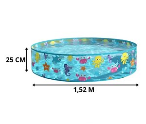 Piscina Fundo do Mar Semirrígida 500L - 152 cm de diâmetro x 25 cm de altura - Bel
