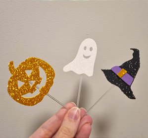 Topo para Docinhos em EVA brilho/glitter no tema Halloween (com 12 Unidades)