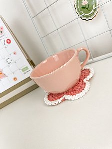 Tapetinho de Copo Flor Rosa