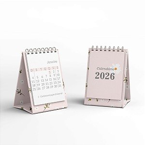 Mini Calendário de Mesa 2026 e 2027