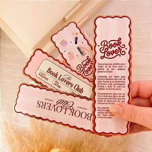 Kit Marca Páginas Tradicional com Efeito Dourado - 4 unidades - Vermelho e Rosa