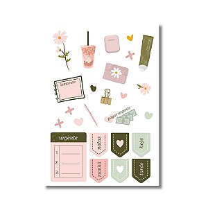 Cartela de Adesivos - Margarida