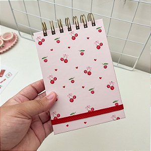 Bloco de Notas A6 Pautado - Cerejinhas