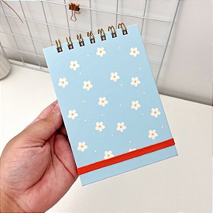 Bloco de Notas A6 Pautado - Florzinha Azul