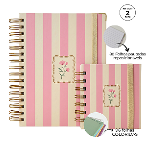 Kit Caderno Smart Pautado Reposicionável + Notinhas Coloridas PopNotes | Lovely Grace