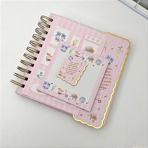 Kit Completo Mini Caderno Quadradinho Verão dos Sonhos | Marca-Páginas, Adesivos e Bloco