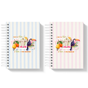 Caderno A5 Personalizado A Vida é uma Maravilha - 80 Folhas Papel 90g Capa Dura