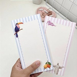 Kit 2 Unidades Bloco de Anotações Brasilidades 11x21cm